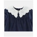 Martin Aranda - Baby Girl Velvet Holiday Dress Dark Blue Image 3