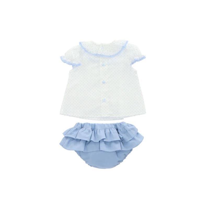 Martin Aranda - Baby Short Romper Knit & Woven Girl Campanilla, Blue Image 2