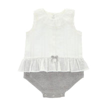 Martin Aranda - Baby Short Romper Knit & Woven Girl Perl, Grey Image 1