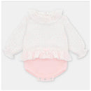 Martin Aranda - Draylon Knit & Woven Short Romper Preston, Light Pink & White Image 1