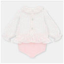 Martin Aranda - Draylon Knit & Woven Short Romper Preston, Light Pink & White Image 2