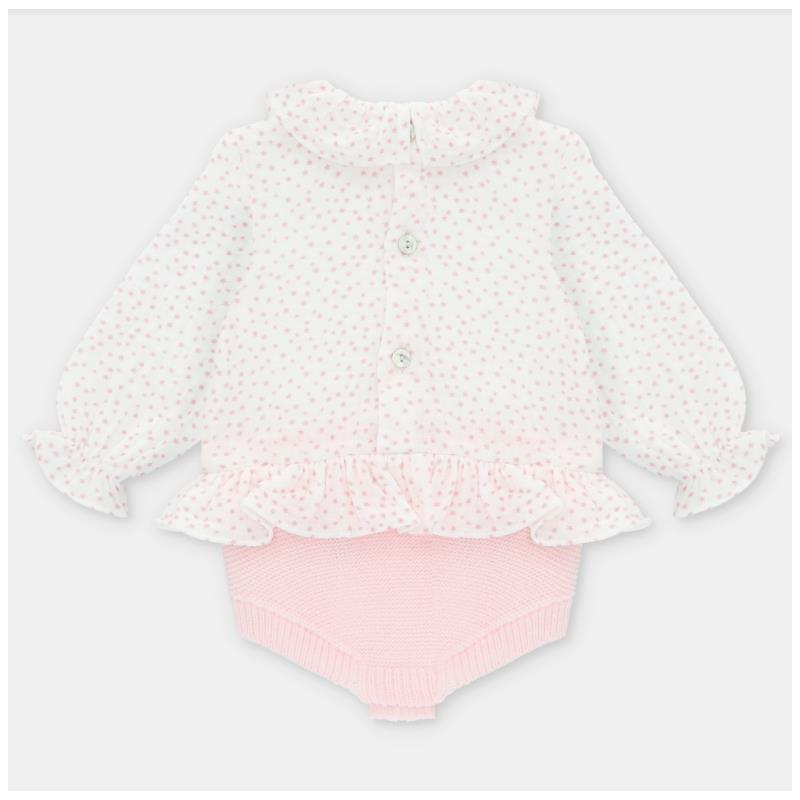 Martin Aranda - Draylon Knit & Woven Short Romper Preston, Light Pink & White Image 2