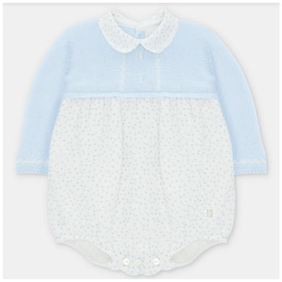 Martin Aranda - Draylon Knit & Woven Short Romper Preston, Pastel Blue Image 1