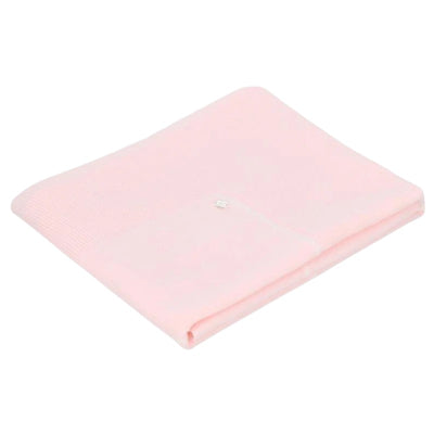 Martin Aranda baby pink draylon sweaterknit blanket folded on white background