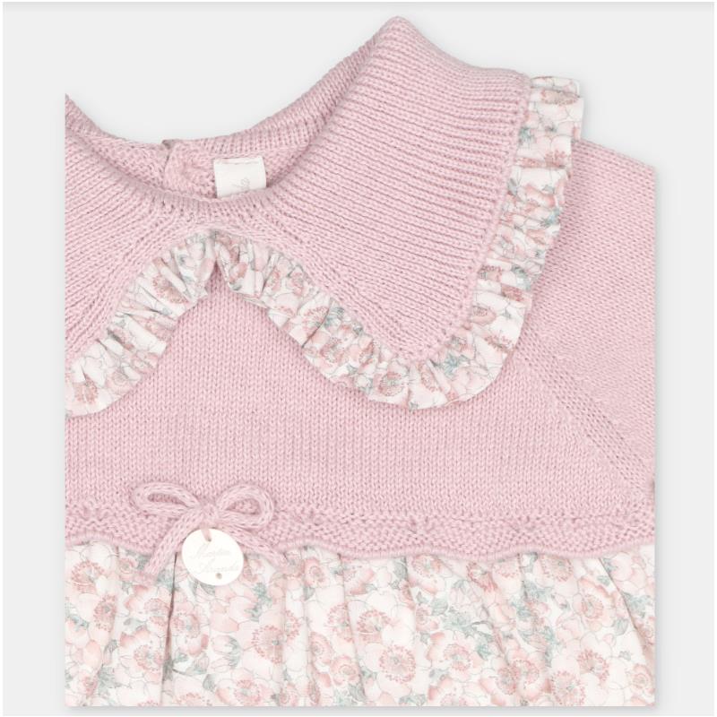 Martin Aranda Dress In Sweater Knit & Fabric Mix, Lena Dusty Rose