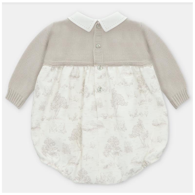 Martin Aranda - Knit & Woven Short Romper Newport, Stone Image 2