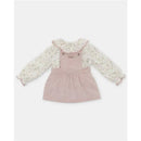 Martin Aranda - Set Flora Print Blouse & Thin Wale Cord Jumper Peonia, Rosa Palo Image 1