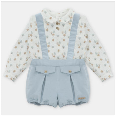 Martin Aranda - Set: Shirt & Coordinated Shorts With Straps Sheffield Blue Grey Image 1