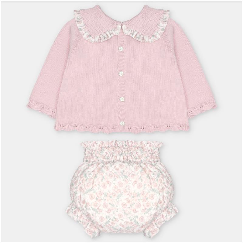 Martin Aranda Set Sweater & Bloomer In Sweater Knit And Fabric Mix, Lena Dusty Rose