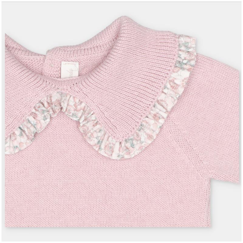 Martin Aranda Set Sweater & Bloomer In Sweater Knit And Fabric Mix, Lena Dusty Rose