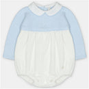 Martin Aranda Short Romper In Sweater Knit & Fabric Mix, Boal Light Blue