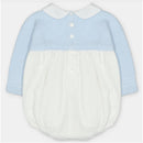 Martin Aranda Short Romper In Sweater Knit & Fabric Mix, Boal Light Blue