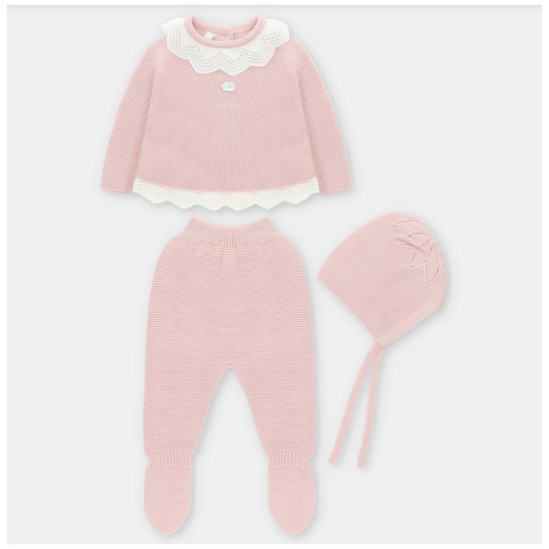 Martin Aranda - Take Me Home Set Sweater, Leggings & Bonnet Knit Leeds Baby Pink Image 1