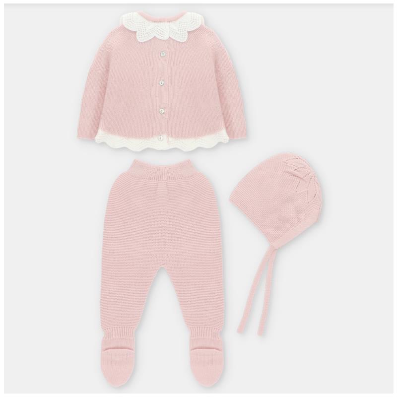 Martin Aranda - Take Me Home Set Sweater, Leggings & Bonnet Knit Leeds Baby Pink Image 2