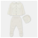 Martin Aranda Top, Leggings With Feet & Hat In Sweater Knit Cotton Set Blend, Amieva Blue Grey