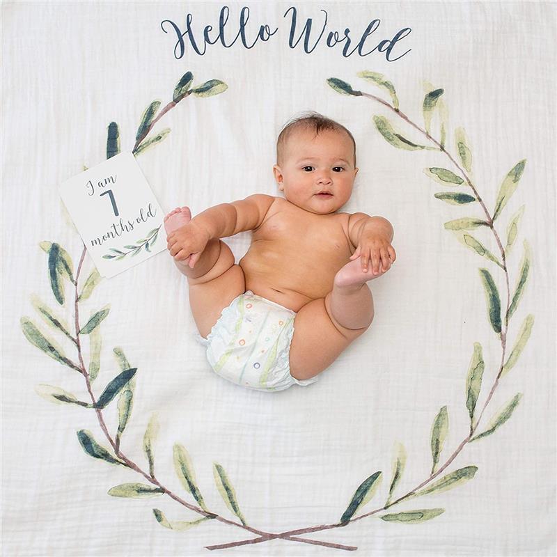 Mary Meyer - Lulujo Baby’s First Year Blanket & Cards Set, “Hello World” Image 3