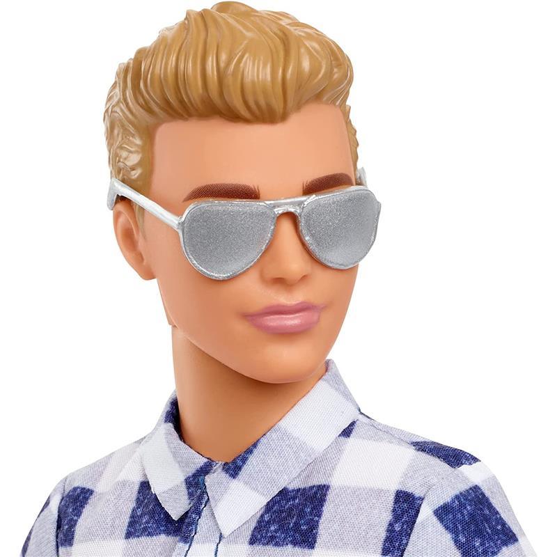 Mattel - Barbie Blonde Ken Doll with Blue Eyes in Plaid Shirt