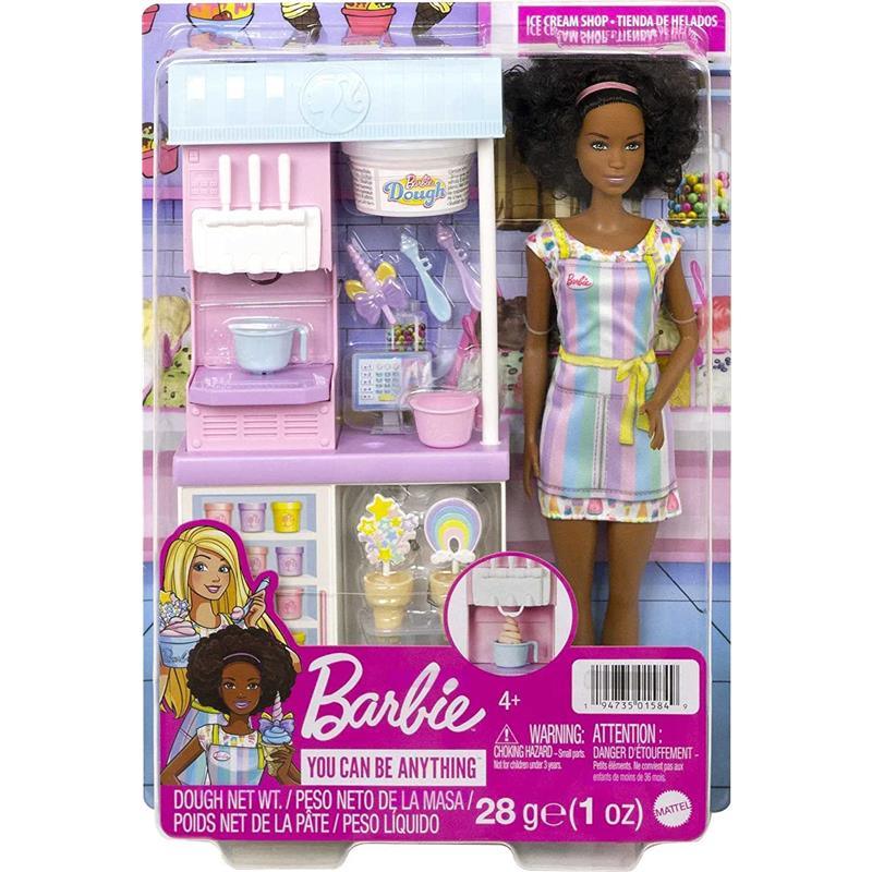 Mattel - Barbie Ice Cream Shop Playset with Brunette Doll Image 3