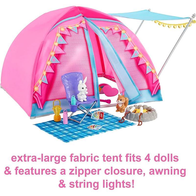Mattel - Barbie Let's Go Camping Tent Playset with Brooklyn & Malibu Dolls Image 3