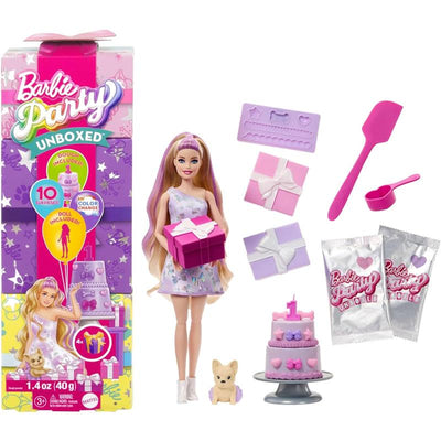 Mattel - Barbie Party Unboxed Doll & Accessories, Purple Image 1