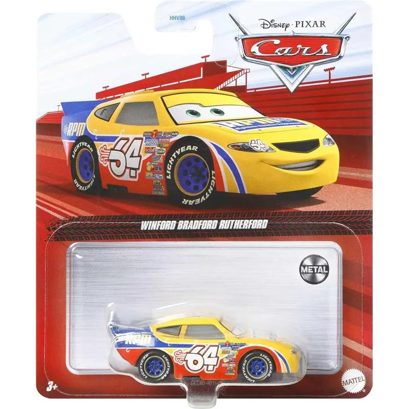 Mattel - Disney Pixar Cars Winford Bradford Rutherford - Yellow Ad Blue Image 4