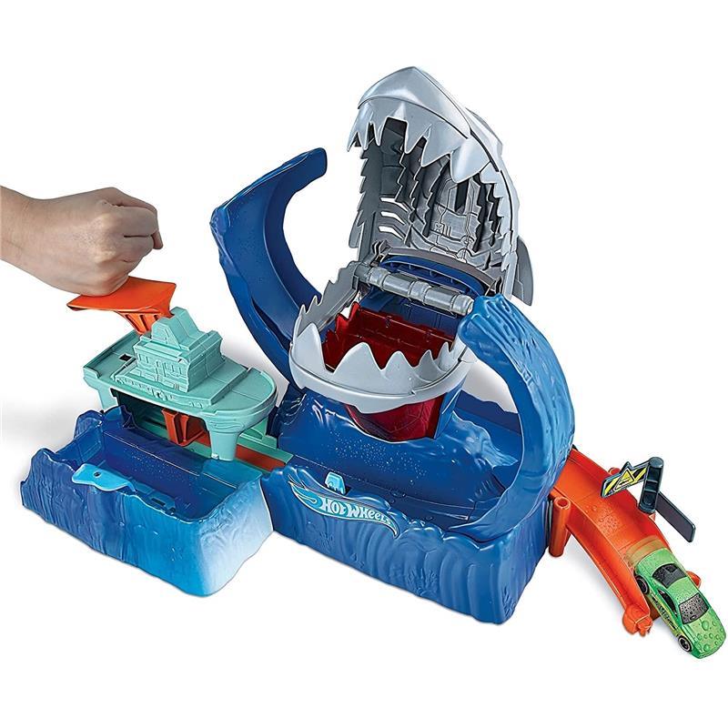 Mattel Hot Wheels City Color Changing Robo Shark Jump Frenzy Play Set Image 5