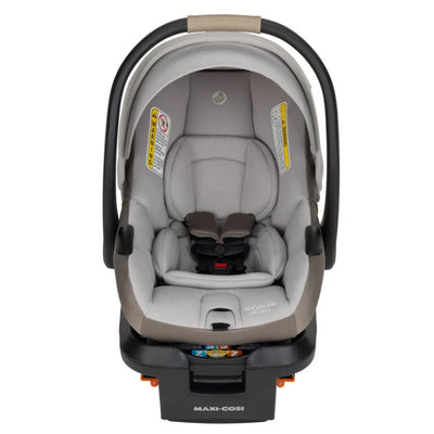 Maxi-Cosi Mico Pro infant car seat in Sea Shadow color, featuring a padded interior, safety harness, and support handle.