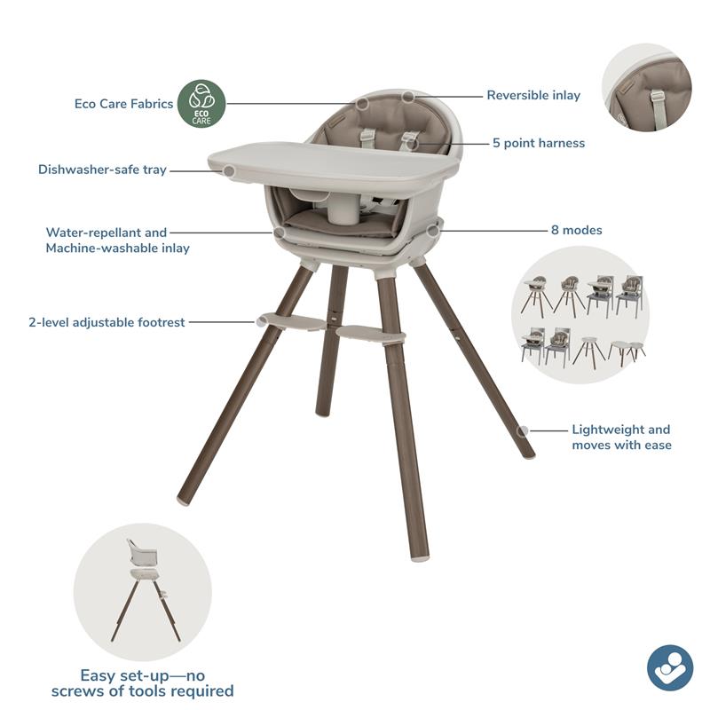 maxi-cosi moa highchair Maxi Cosi Moa 8 in 1 High Chair Classic Truffle