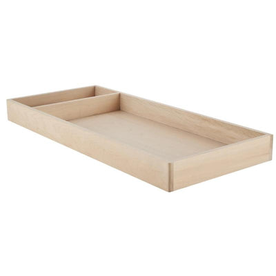 Maxi-Cosi Nursery Assembled Double Topper in Onyx Heritage, featuring a simple, light wooden design with two compartments.