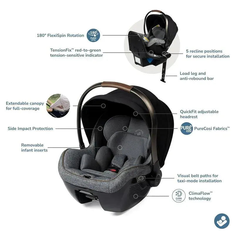 maxi cosi onyx Maxi-Cosi Peri 180 Rotating Infant Car Seat, Onyx Wonder