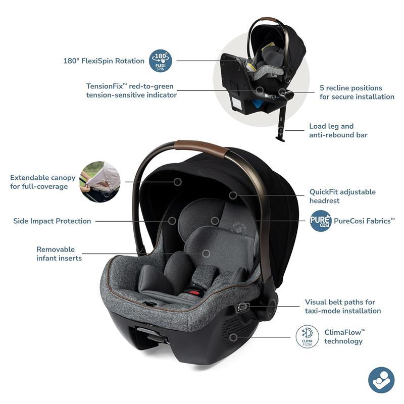 Maxi-Cosi - Peri 180 Rotating Infant Car Seat, Onyx Wonder Image 2