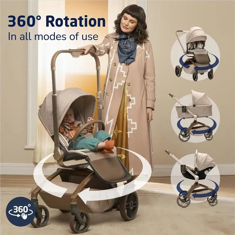 maxi cosi kolica Maxi-Cosi Kindred Tana 360 Rotating Modular Stroller Natural Heritage