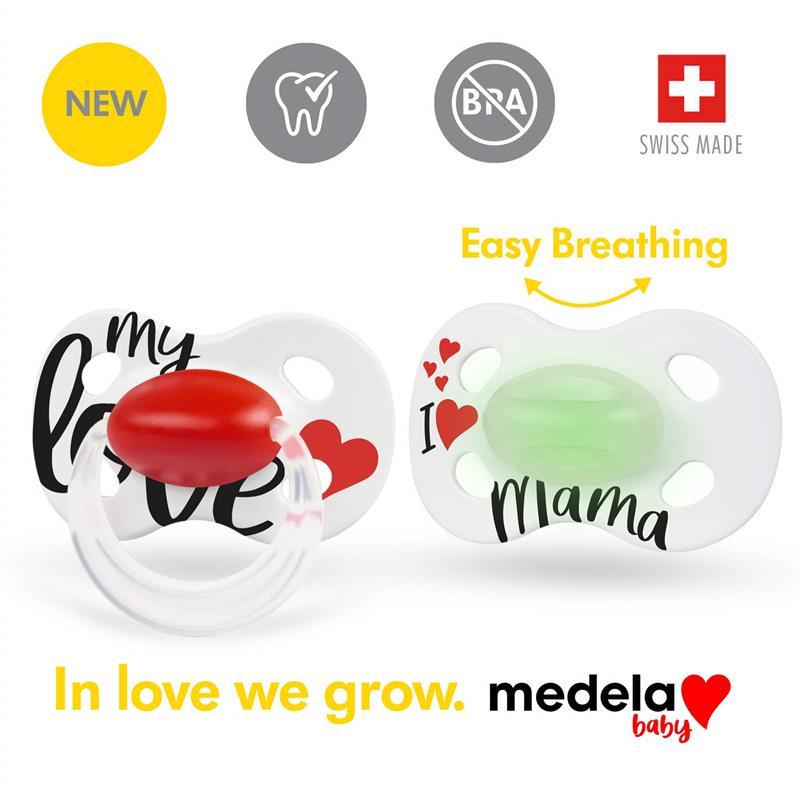 Medela - 2Pk Baby Pacifier, My Love & I Love Mama  Image 3