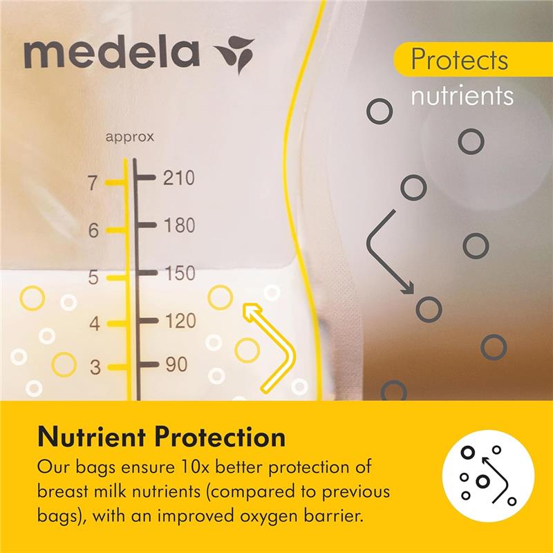 Medela - Easy Pour Breastmilk Storage Bags 50 Count 7oz/210ml Disposable, Leakproof, Fast Freeze Image 8