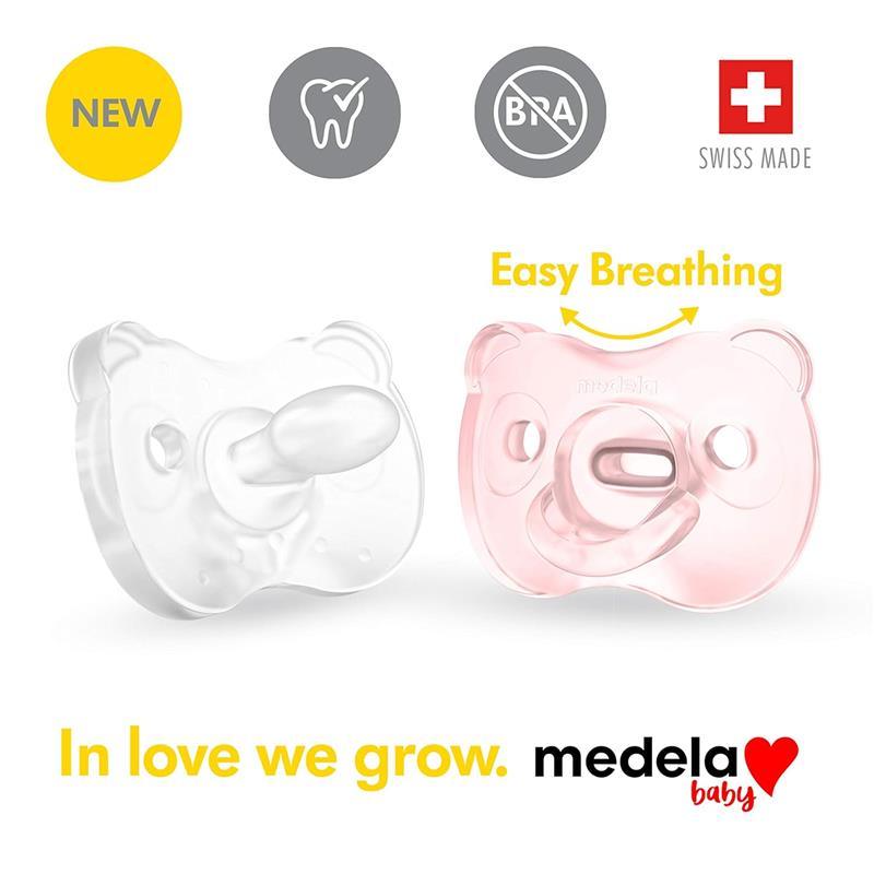 Medela - 2Pk Baby Pacifier, Pink/Clear Image 3