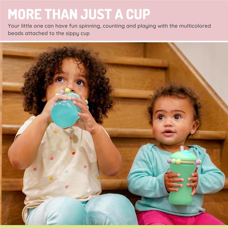 Melii - 2Pk Abacus Straw Sippy Cup, Mint/Pink Image 7