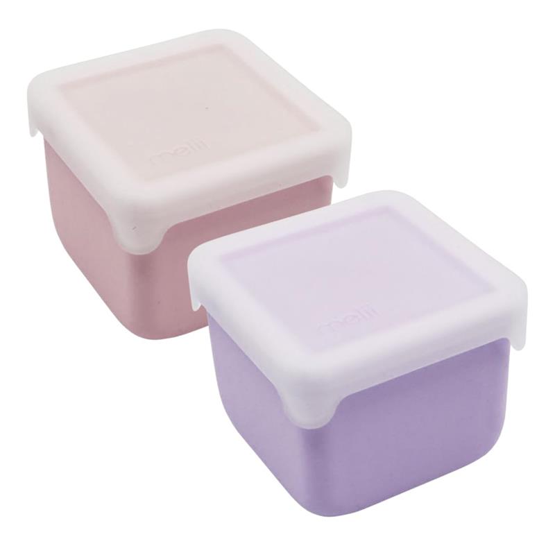Melii - 2Pk Silicone Snack Container, 236ml/8oz per Container, Pink & Purple Image 2