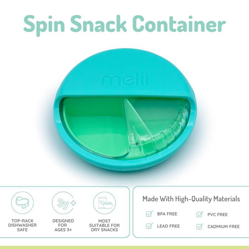 Melii - 3 Compartments Spin Snack Container, Blue Image 2