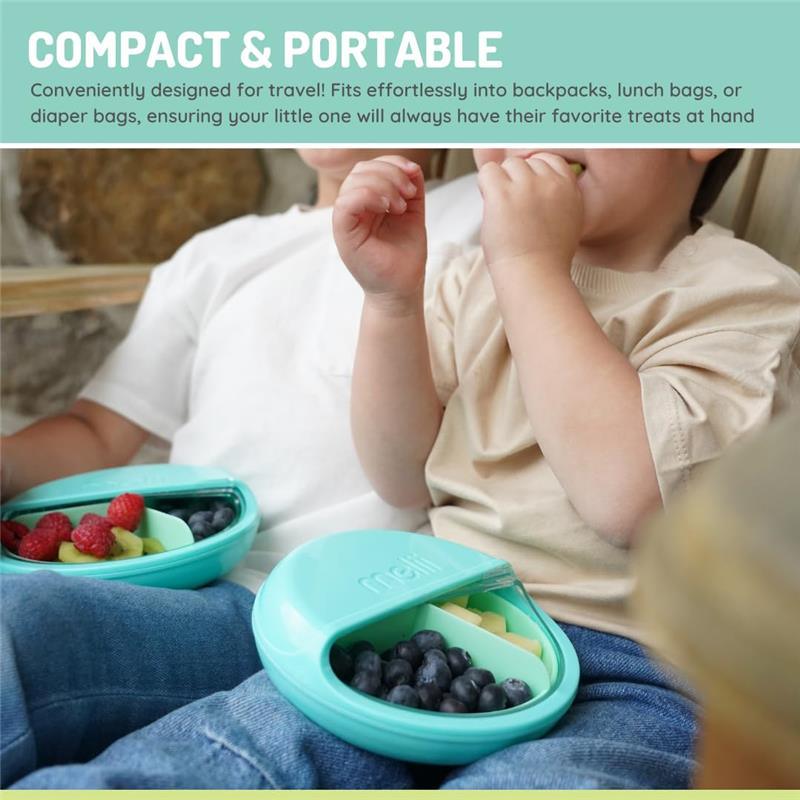 Melii - 3 Compartments Spin Snack Container, Blue Image 7