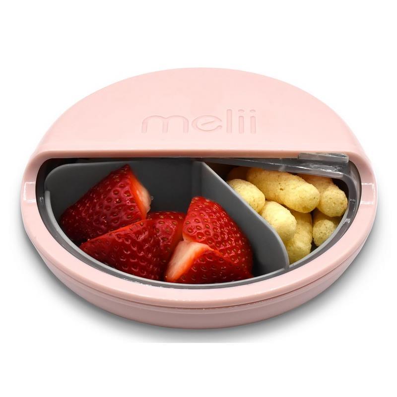 Melii - 3 Compartments Spin Snack Container, Pink Image 1