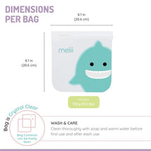 Melii - 4Pk Reusable Sandwich & Snack Bags for Kids & Adults, 2 Cat & 2 Unicorn Image 2