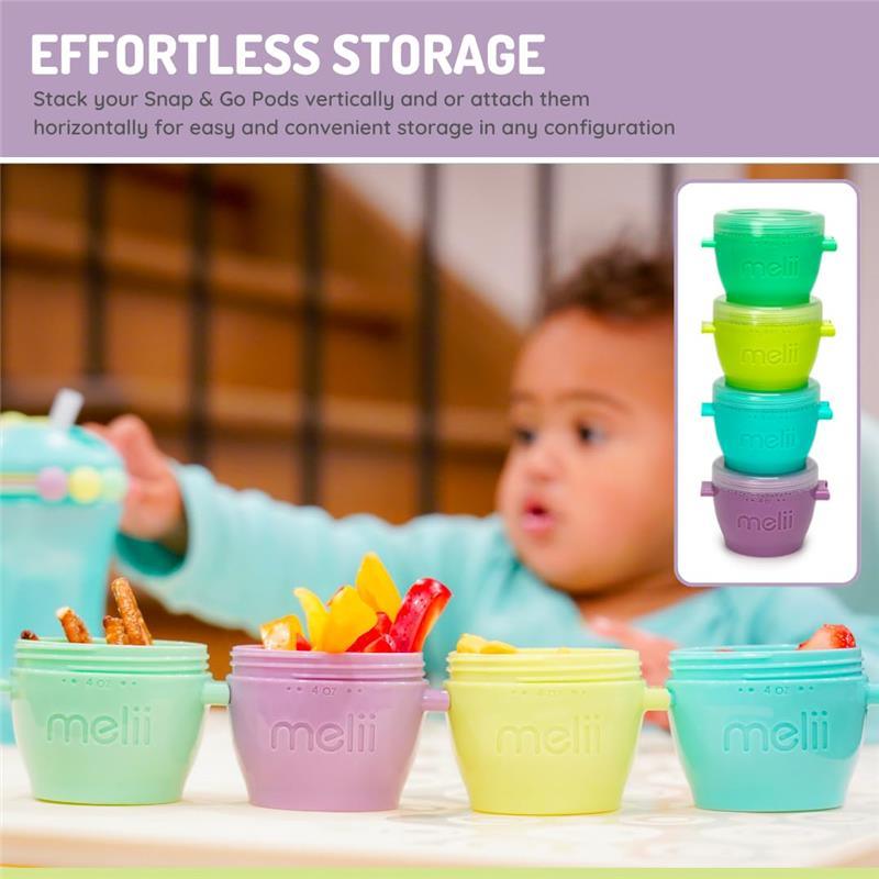 Melii - 4Pk Snap & Go Baby Food Storage Containers with lids, 4 Oz Image 6