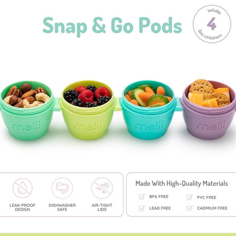 Melii - 4Pk Snap & Go Baby Food Storage Containers with lids, 6 Oz Image 5