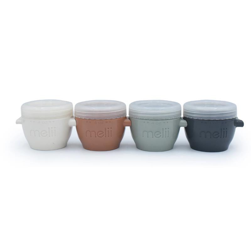 Melii - 4Pk Snap & Go Baby Food Storage Containers with Lids, Earth Tones, 4 Oz Image 1