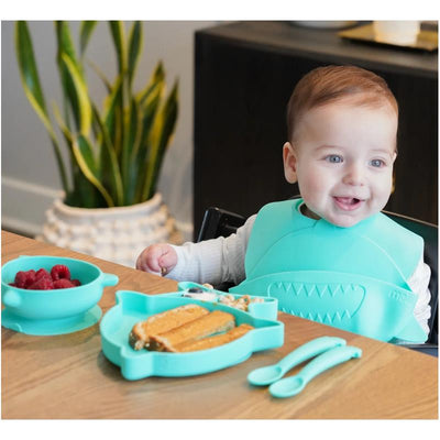 Melii - 5Pk Silicone Set, Suction Plate, Bowl, Bottle & 2 Spoons, Shark Image 1