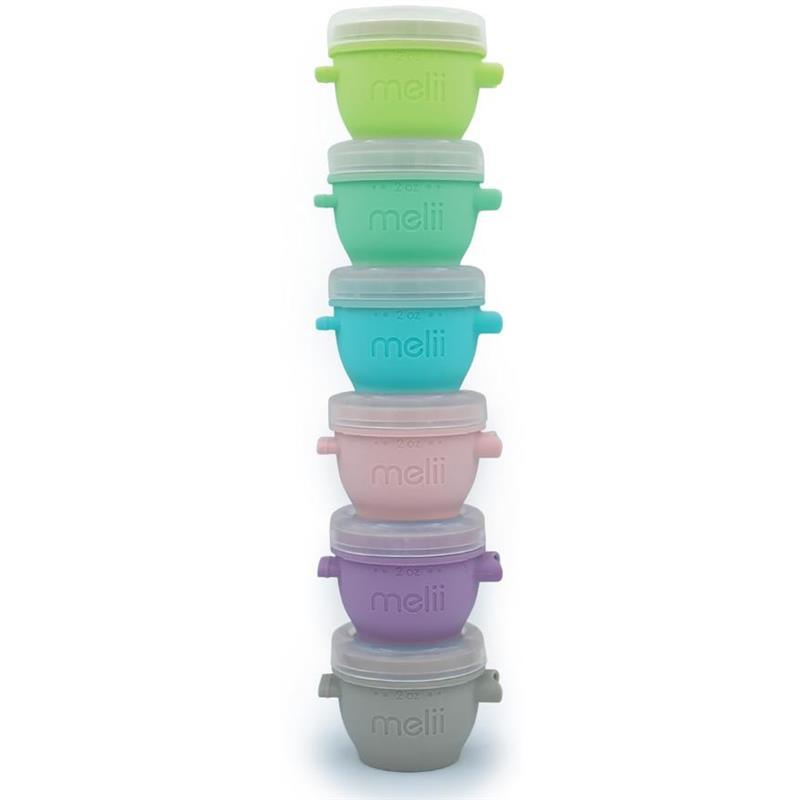 Melii - 6Pk Snap & Go Baby Food Storage Containers with lids, 2 Oz Image 1