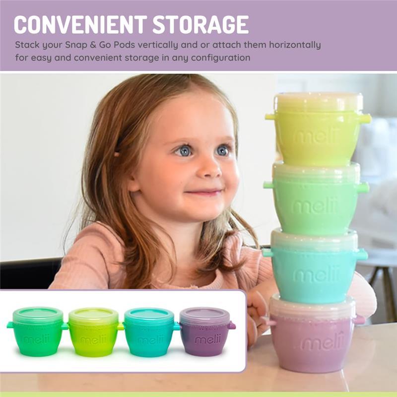 Melii - 6Pk Snap & Go Baby Food Storage Containers with lids, 2 Oz Image 3