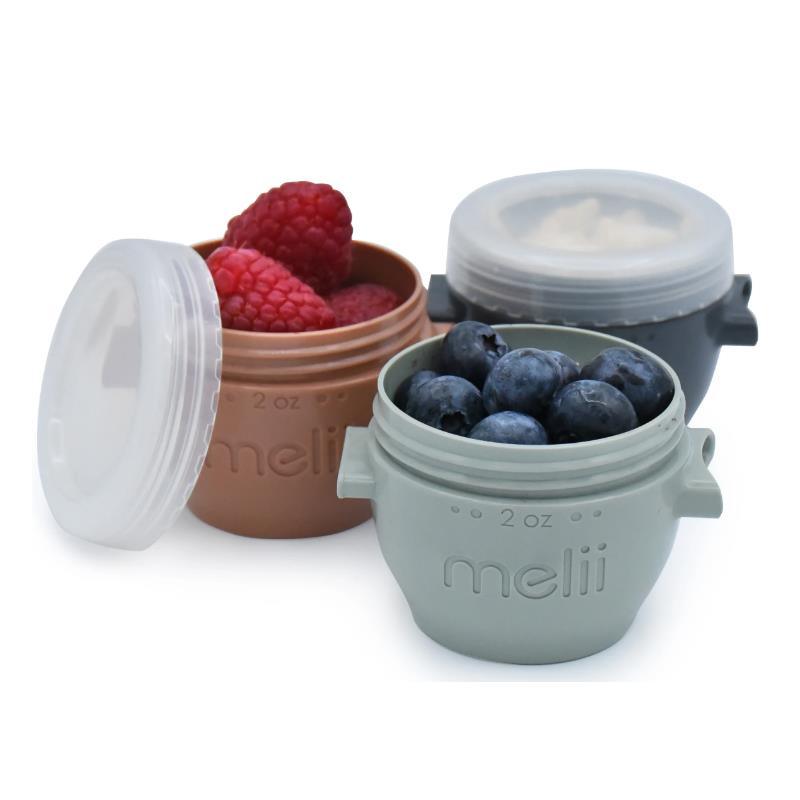Melii - 6Pk Snap & Go Baby Food Storage Containers with lids, Earth Tones, 2 Oz Image 3