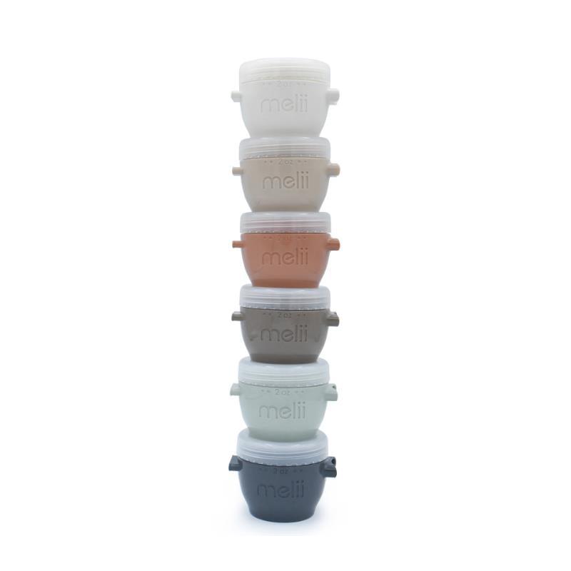 Melii - 6Pk Snap & Go Baby Food Storage Containers with lids, Earth Tones, 2 Oz Image 4