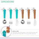 Melii - 6Pk Toddler & Kid Feeding Spoon Fork & Knife Set, Bear & Shark Image 4